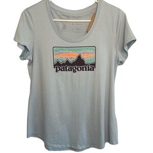 Patagonia Light Blue Logo Graphic Short Sleeve Tee